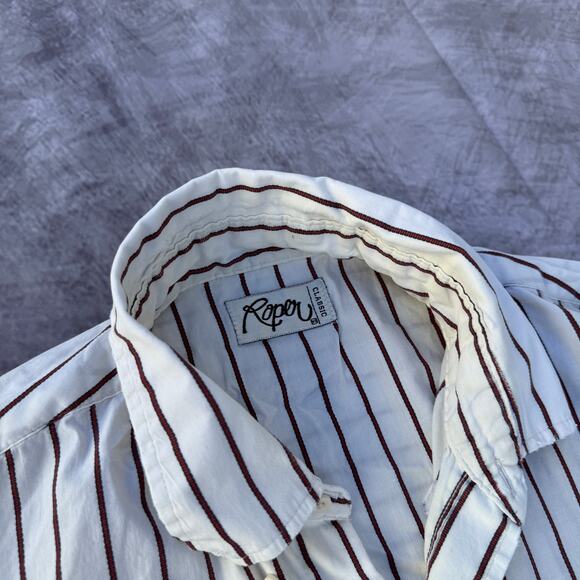 Men's Vintage 90's Roper Classic Western Striped Button Up Long Sleeve Shirt XL - Picture 2 of 5